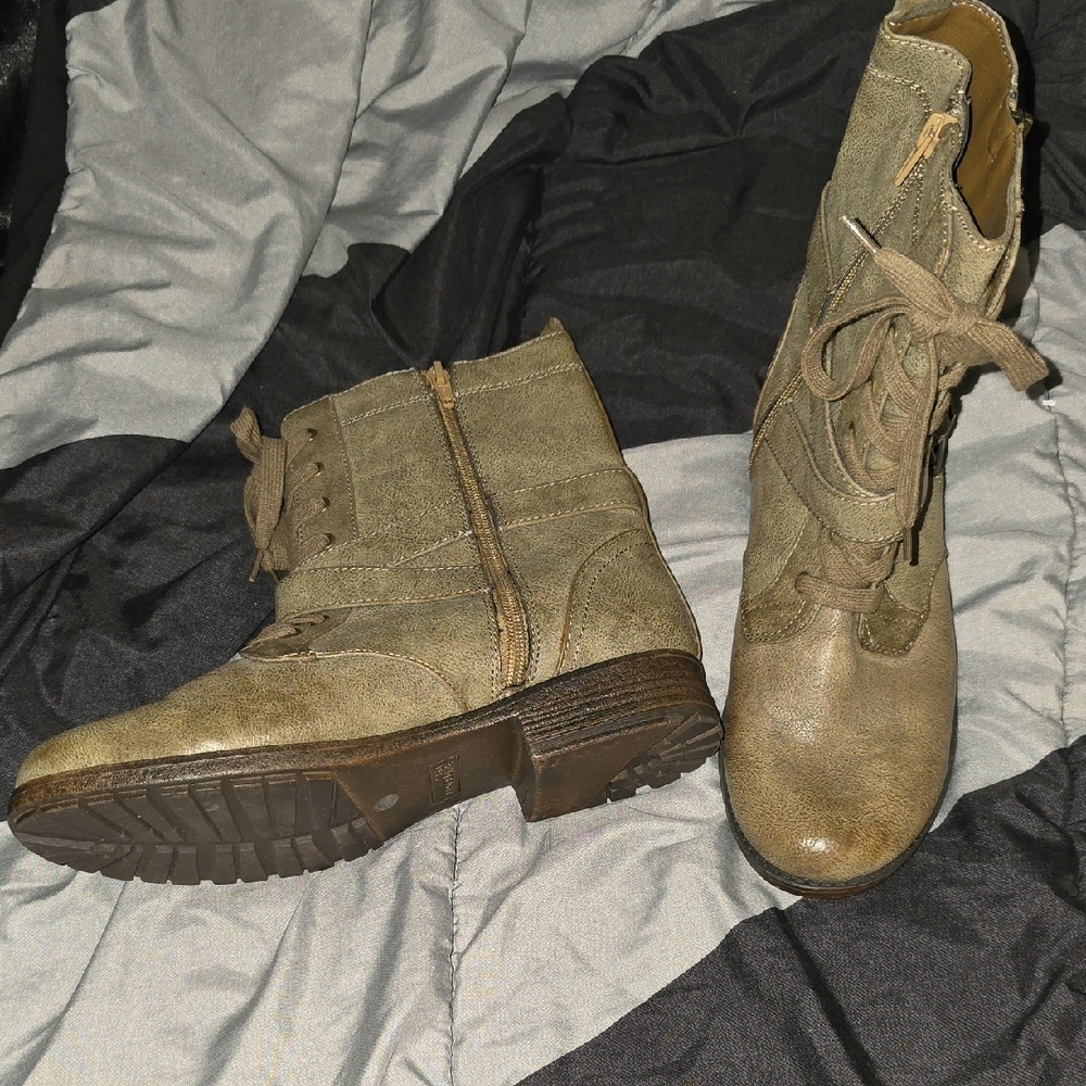 Madeline Olive Combat Boots